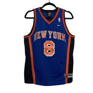 VTG Nike New York Knicks Latreel Sprewell #8 Stitched Jersey Youth Boys Sz Large